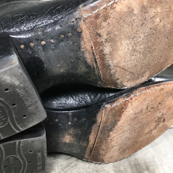 Vintage Tony Lama Mens #6252 Smooth Black Leather Cowboy Western Boots Size 8 EE - Picture 9 of 13